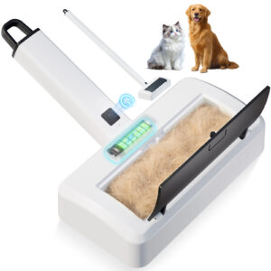 Pet Hair Remover for Carpet, Electric Lint Roller Adjustable Handle Reusable Carpet Rake Dog Cat Hair Removal Tool for Carpets, Rugs, Furniture